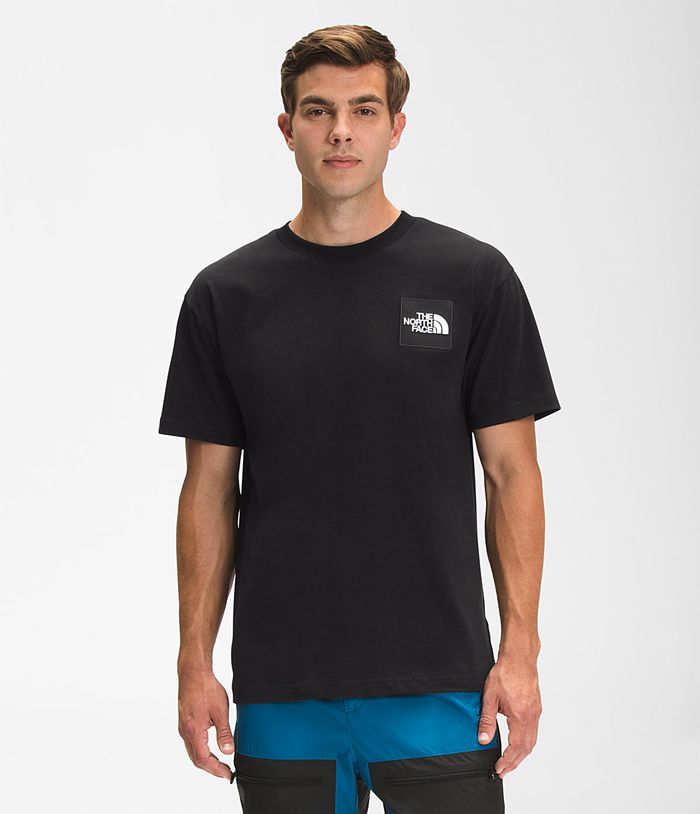 The North Face T Shirts Męska Czarna Krótki Rękaw Heavyweight Box - KXPZ72630